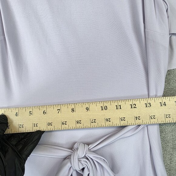 Lauren Ralph Lauren Dress Womens 8P Purple Flutter Sleeve Fit & Flare Belted - Picture 8 of 9